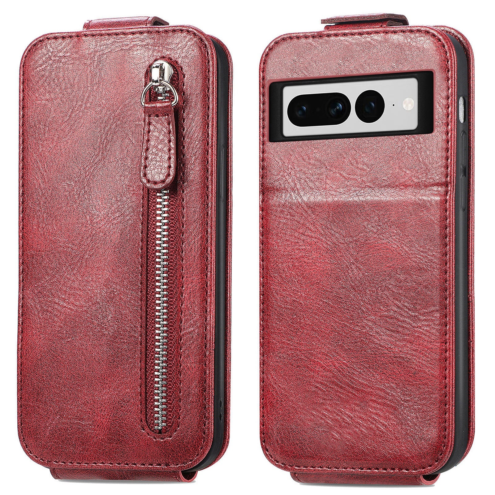 Zipper Pocket PU Leather Phone Shell for Google Pixel 7 Pro 5G Vertical Flip Phone Case Wallet Stand Magnetic Closure Cover Zipper Pocket PU Leather Phone Shell for Google Pixel 7 Pro 5G Vertical Flip Phone Case Wallet Stand Magnetic Closure Cover